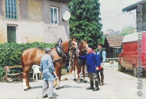 Josef Betzler, Karl Kirsch und Richard Rathgeb, beim Musikfest in Röhlingen 1991