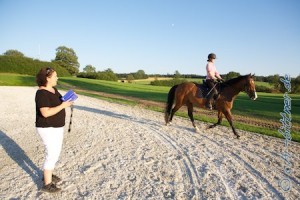 Conny lässt Melanie die Dressuraufgabe vom Turnier reiten....