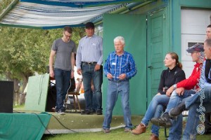 Georg Gösele, Helmut Epacher und Peter Gösele beim Container der Sprecher...