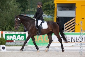 Sandra Schneider und Leon waren auch in der E-Dressur am Start..