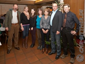 Alle anwesenden Geehrten des Vereins auf einen Blick, von links: Helmut Hohnheiser, Marlene Hagel, Larissa Gösele, Daniela Bittner, Andrea Schneider, Helmut Epacher, Christian Bittner