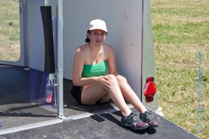 Leonie Esdar war eine der Vorstarterinnen am Abreiteplatz..