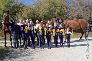 Unsere Neunheimen Voltis, vorne in blau die Nachwuchsvoltigierer Röhlingen II Lea Feile, Jana Steiner, Denis Abele, Nina Hauber, Nora Pautz, Josefine Hoyer und Kathrin Zappe, dahinter die Turniervoltigiergruppe Röhlingen I Jana Rathgeb, Katja Wilhelm, Hanna Welker, Larissa Gösele, Amelie Grundler und Rafaela Gschwender, dabei sind selbstverständlich Cornelia Wengert, die Longenführerin der Turniergruppe, und Anja Zappe, die Trainerin der Turniergruppe. Fehlen dürfen auf keinen Fall Michel und Loui, die treuen Pferde...
