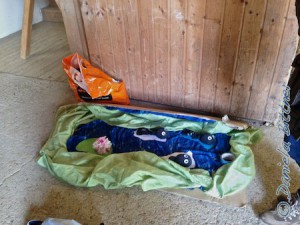 Das ist ein kleiner Froschteich... Noch sind Kaulquappen drin, die Anna-Lena Helmle liebevoll aus alten Socken gebastelt hat...