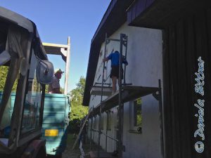 Die ersten Teile des zweiten Stockwerks wurden schon gesteckt...